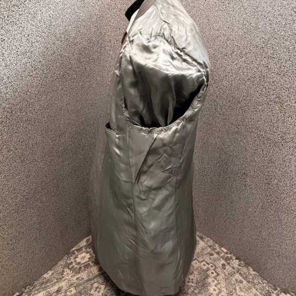 Harry Rosen Tilford Samuelsohn 42L Double Breasted Blazer Wool Jacket Gray Micro - Picture 8 of 15